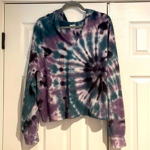 Project Social T Oversized Tie-Dye Crop Hoodie